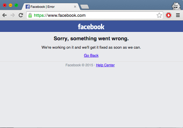 Facebook cazut peste jumatate de ora