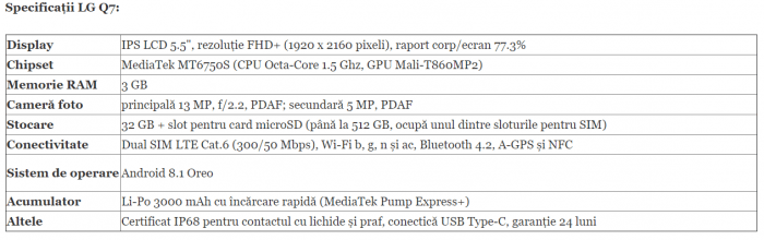 Review LG Q7 - smartphone mid-range echilibrat la preț foarte bun