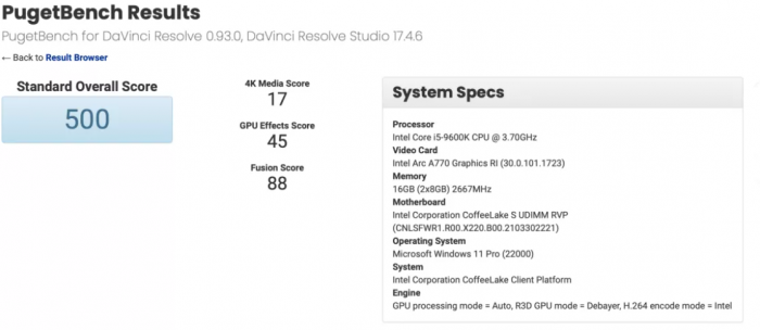 GPU-ul desktop Intel Arc A770 apare în noi benchmark-uri